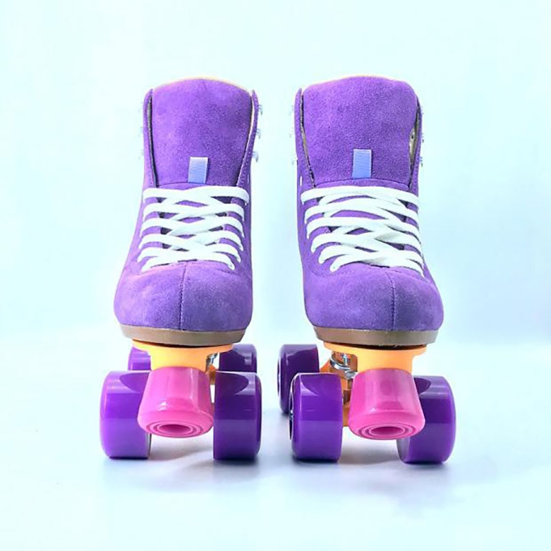 여자 쿼드 롤러 스케이트 더블 라인 스케이트 핑크 퍼플 패션 Patines 스케이트 부츠 레트로 스케이트 신발 크기 34-45